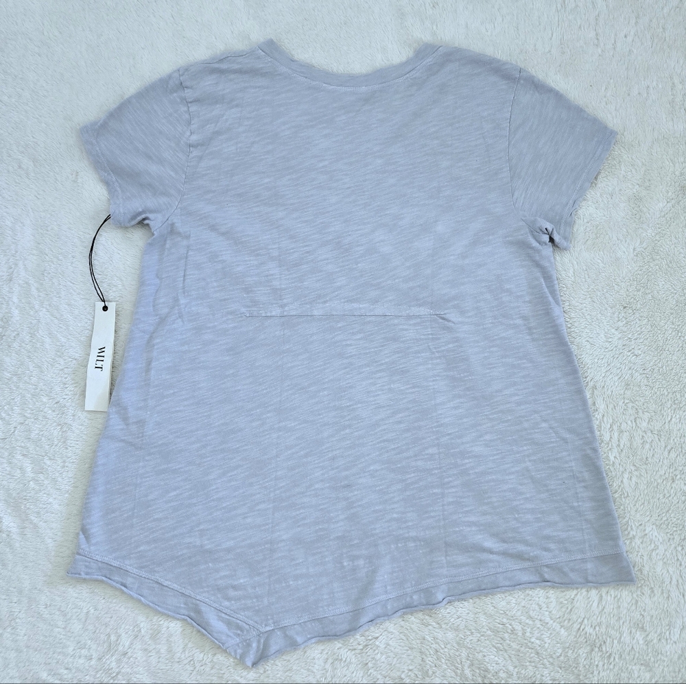 Wilt🥀 Dusty Blue💙-Grey🩶 Slub Knit V-Neck Top - NWT - Picture 2 of 15